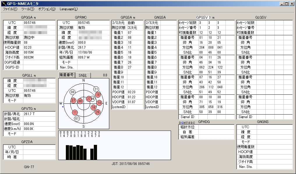 gps ショップ 信号 フォーマット 時計